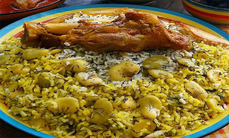 باقالی پلو با گوشت