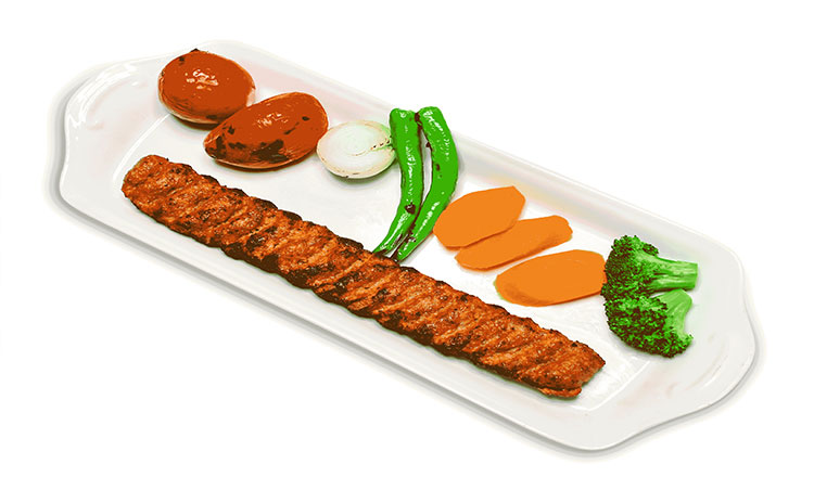 لقمه گلدار سیخی